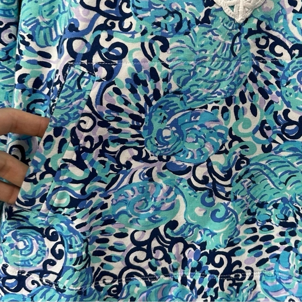 Lilly Pulitzer Janie Popover in Light Aqua Spritz Quarter Zip Size M Coastal - Picture 5 of 12